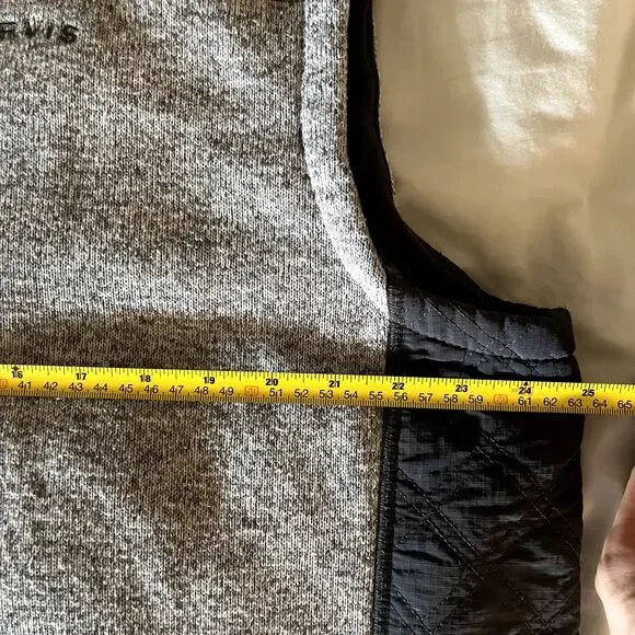 Orvis Vest Men's XXL Full Zip Heathered Gray Knit Outdoor Hiking Sweater Fleece - Picture 6 of 10